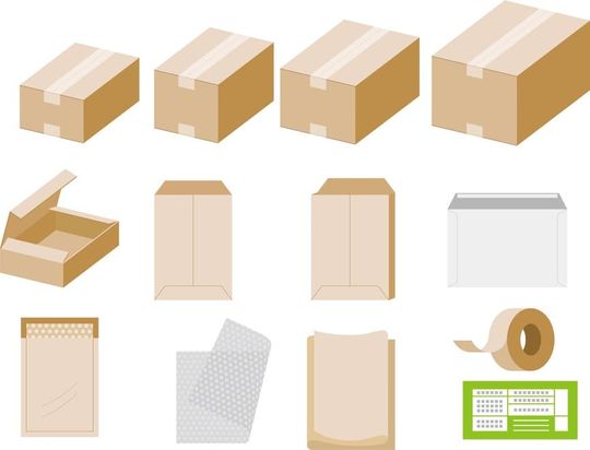 imagen de cajas de diferentes tipos
